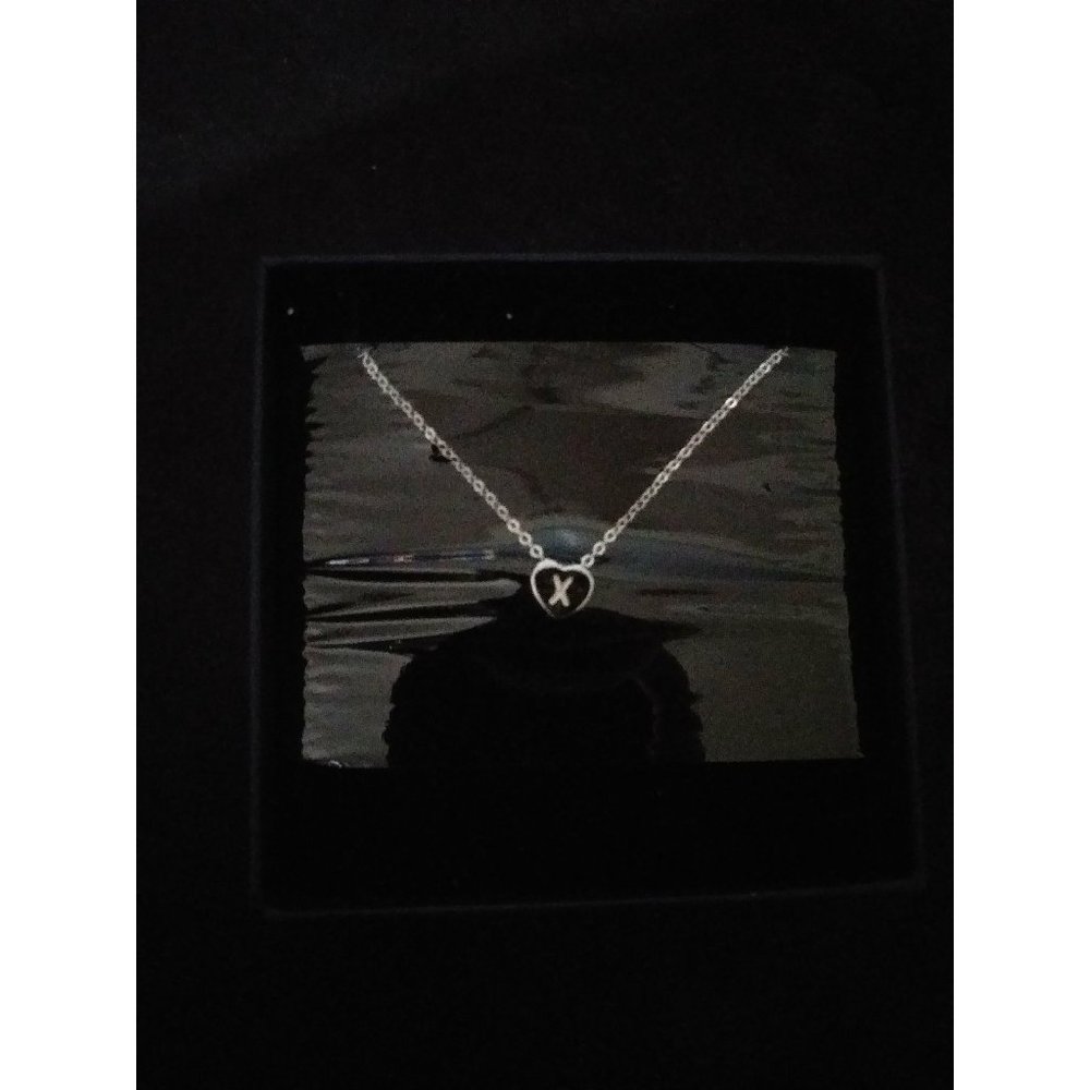 Silver Letter Necklace with Heart